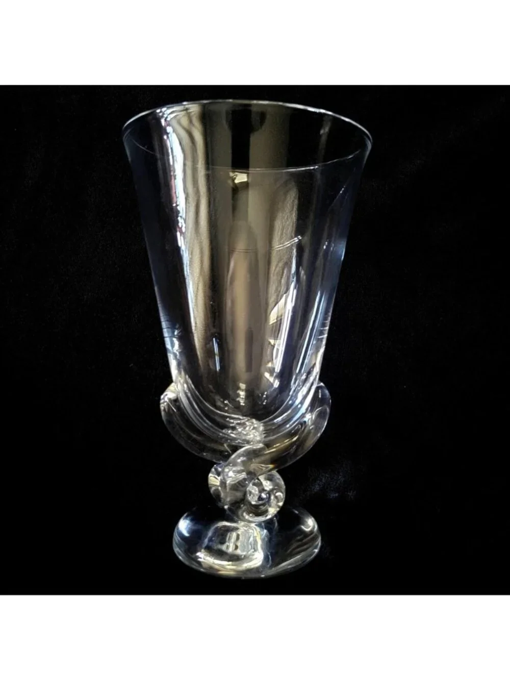 Vintage Steuben Snail Vase By George Thompson, Vintage Crystal Vase